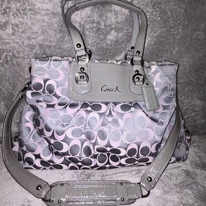 Gorgeous Coach signature tri-color Ashley satchel